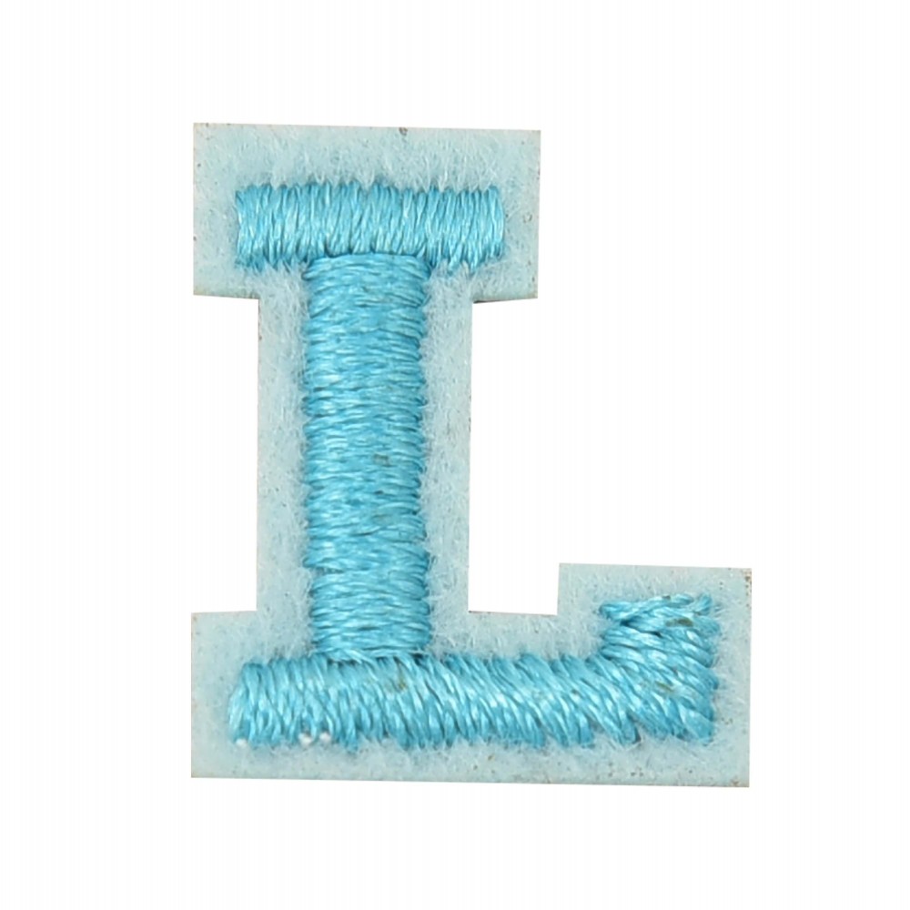 Small Embroidered Initial Patch - 3M Adhesive On The Back For Quick Application - Sew On For Permanent Application - Approximately .75" L view 2