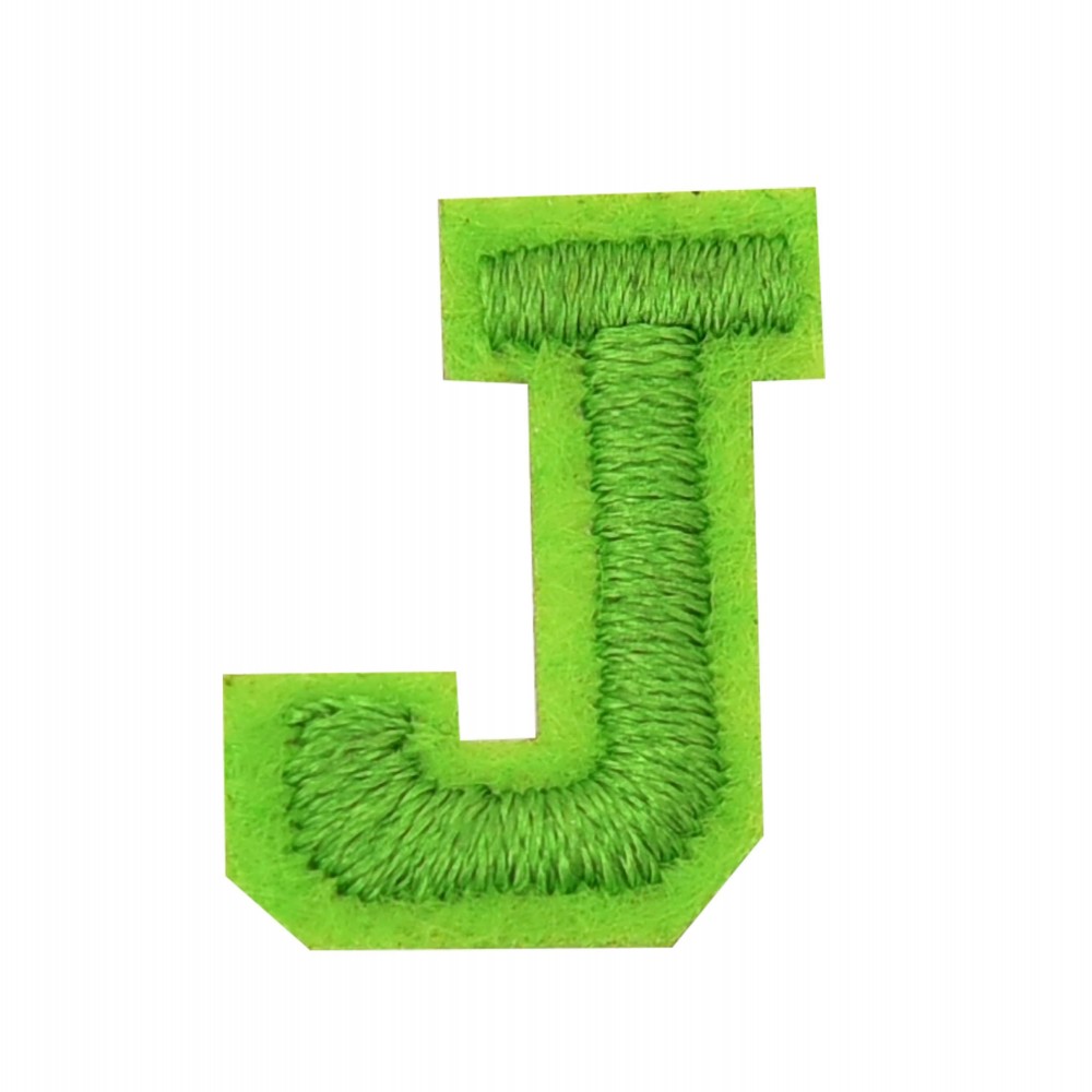 Small Embroidered Initial Patch - 3M Adhesive On The Back For Quick Application - Sew On For Permanent Application - Approximately .75" L view 2