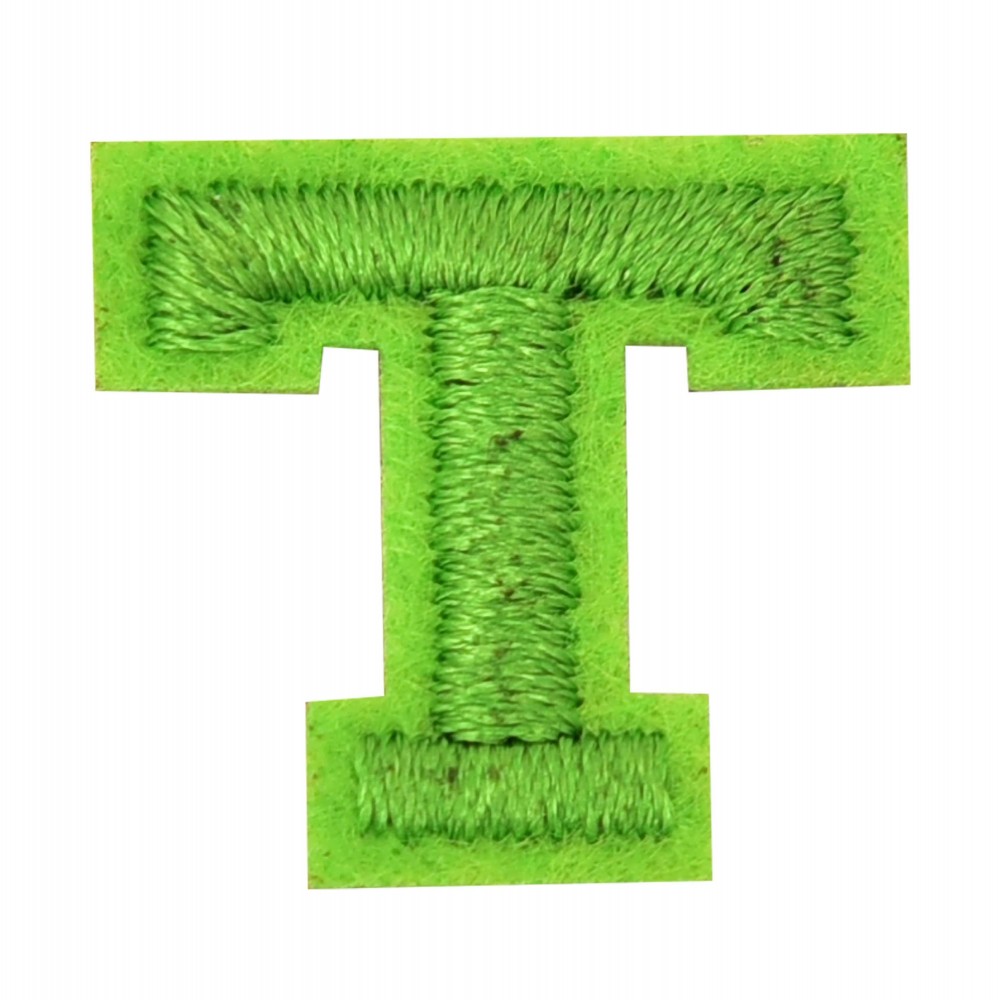 Small Embroidered Initial Patch - 3M Adhesive On The Back For Quick Application - Sew On For Permanent Application - Approximately .75" L view 2