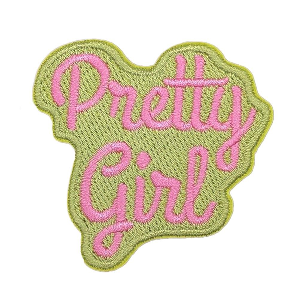 Embroidered 'Pretty Girl' Patch - Approximately 2.25" L - Iron-On / Sew-On Application view 2