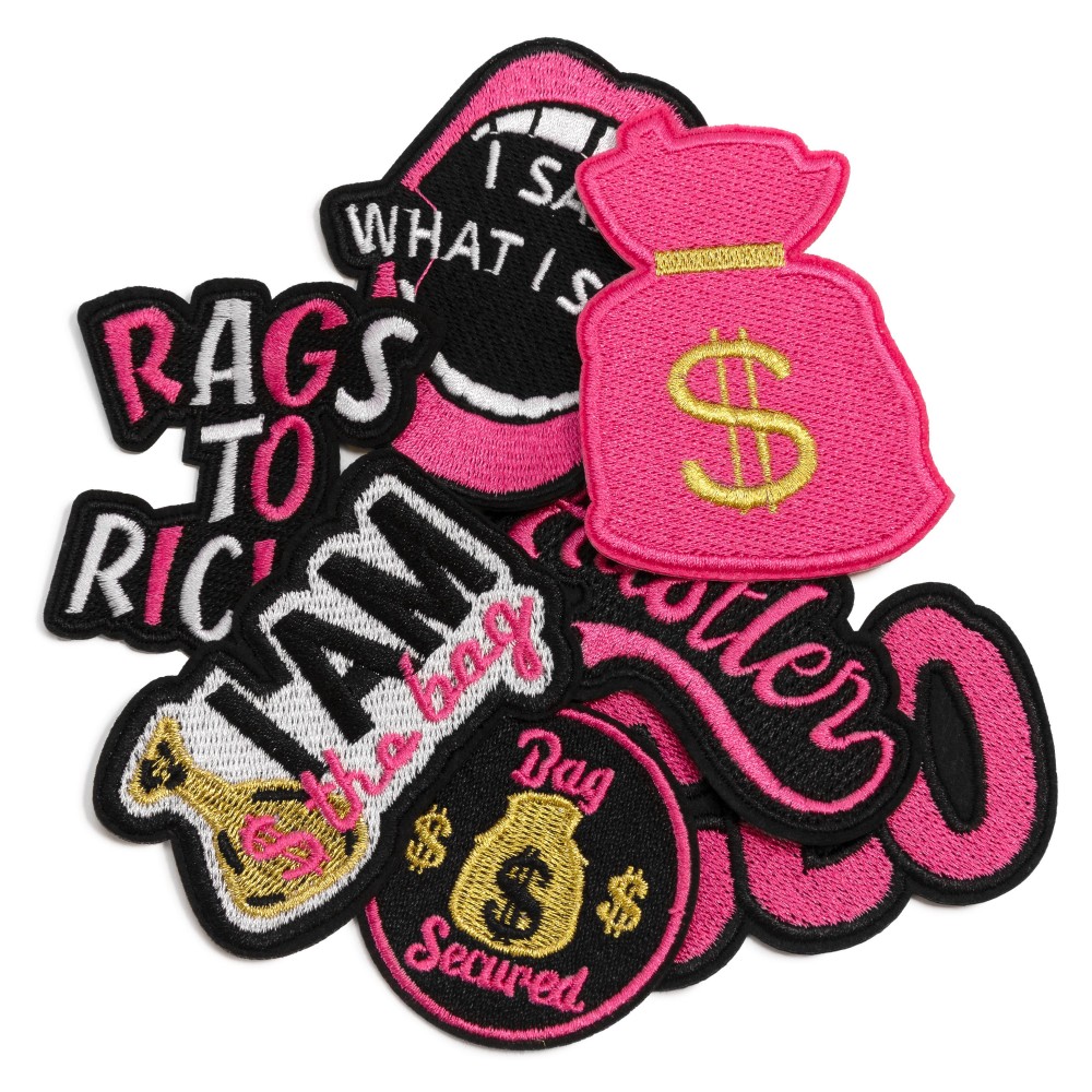 Embroidered 'Bag Secured' Money Bag Patch - Approximately 2 "L - Iron-On / Sew-On Application view 6