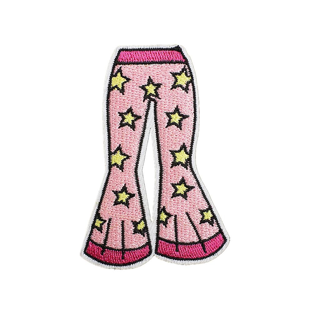 Embroidered Star Bell Bottoms Patch - Approximately 2.75 "L - Iron-On / Sew-On Application view 2