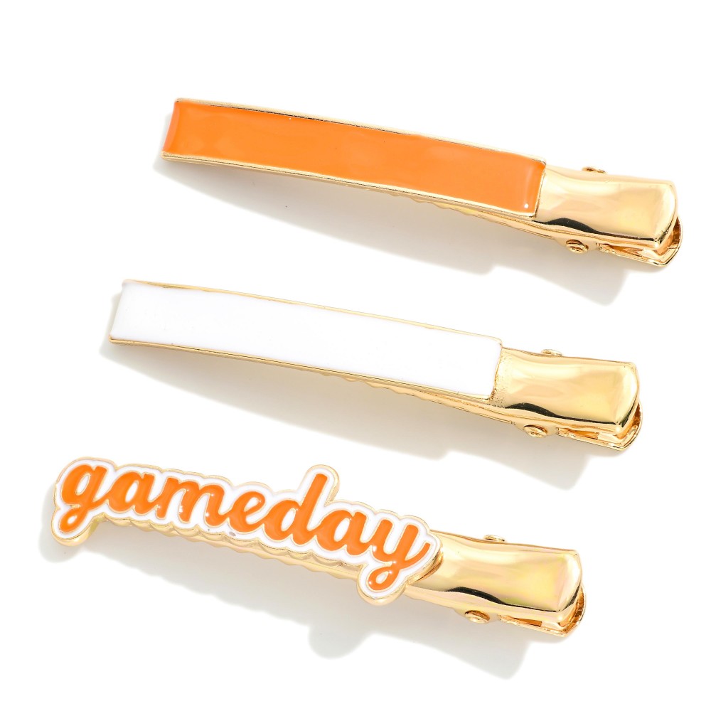 Set Of Three "Gameday" Clip-In Hair Clips view 2