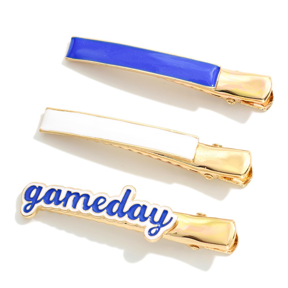 Set Of Three "Gameday" Clip-In Hair Clips view 2