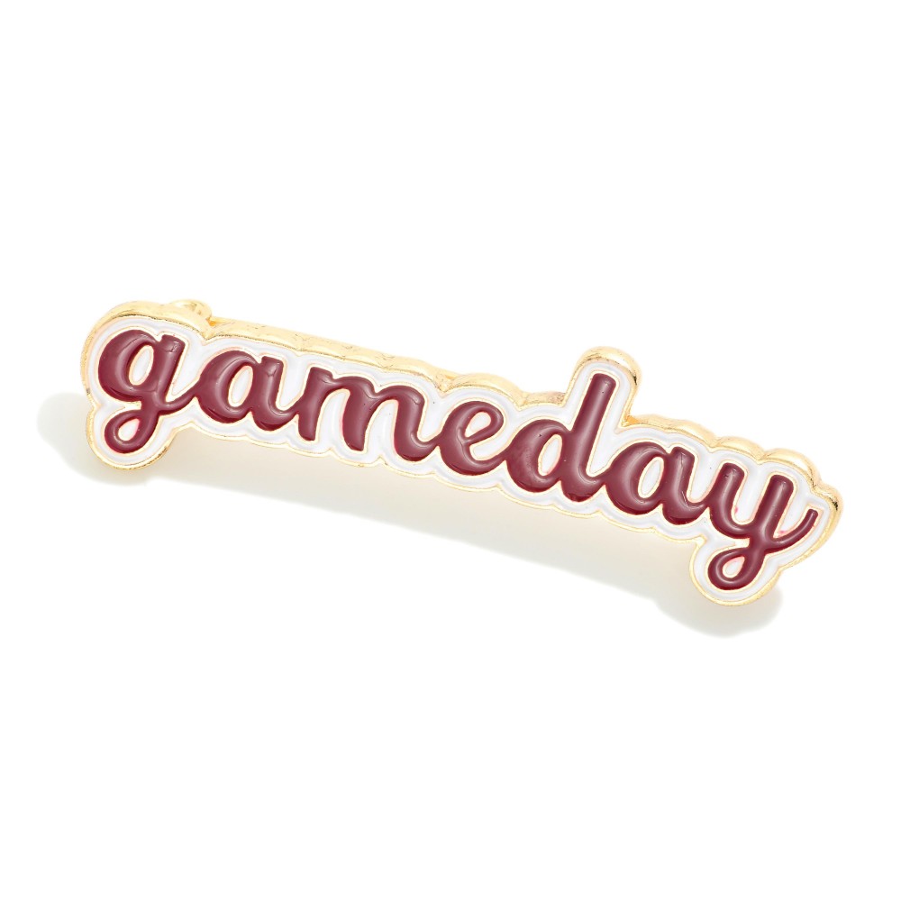 Enamel "Gameday" Broach Pin - Approximately 1.75" W view 2