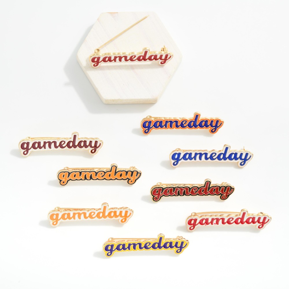 Enamel "Gameday" Broach Pin - Approximately 1.75" W view 4