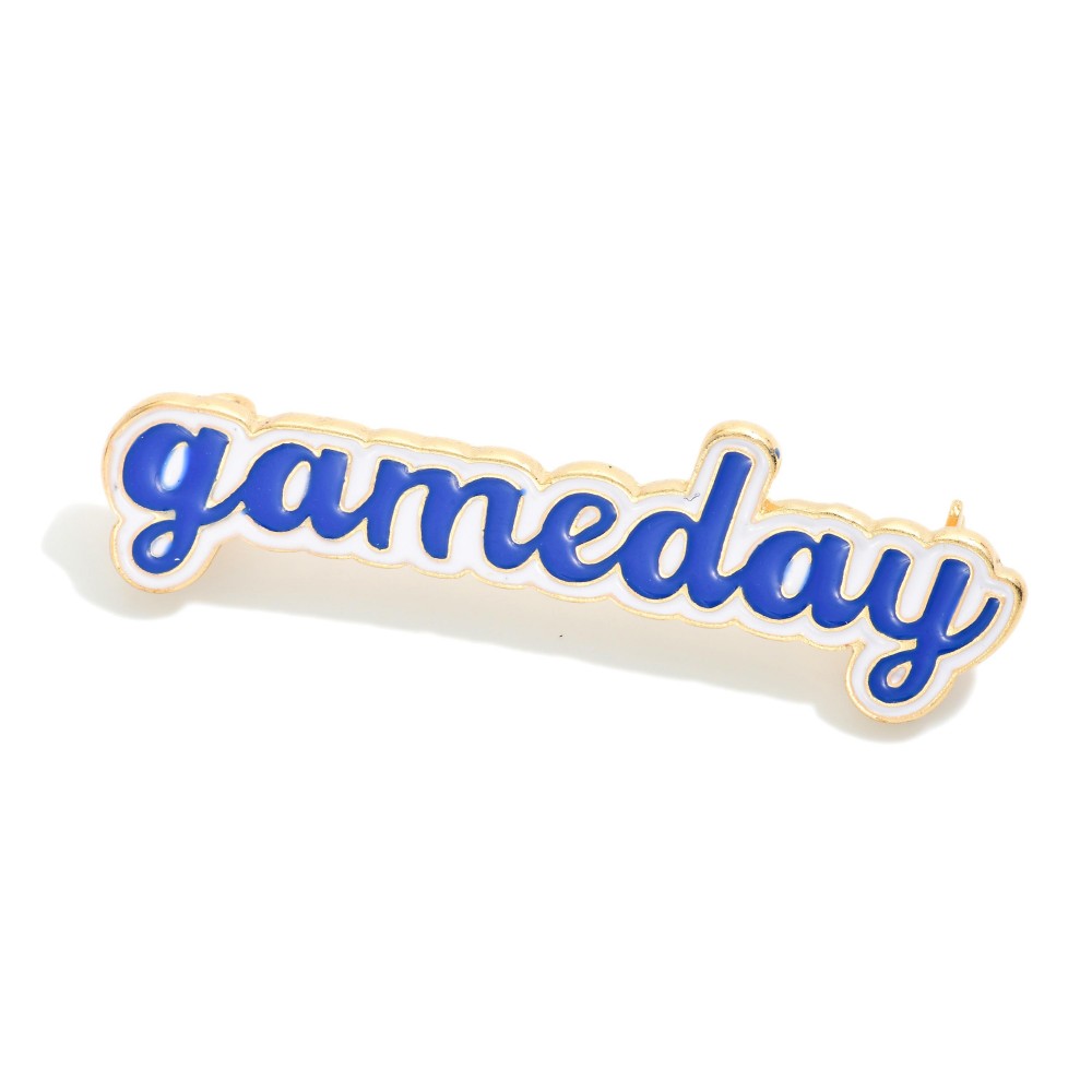 Enamel "Gameday" Broach Pin - Approximately 1.75" W view 2
