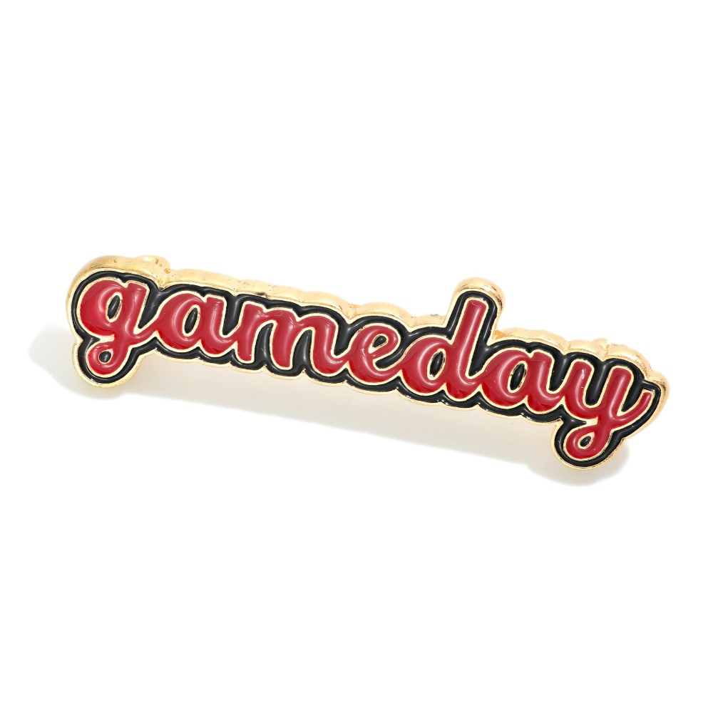 Enamel "Gameday" Broach Pin - Approximately 1.75" W view 2