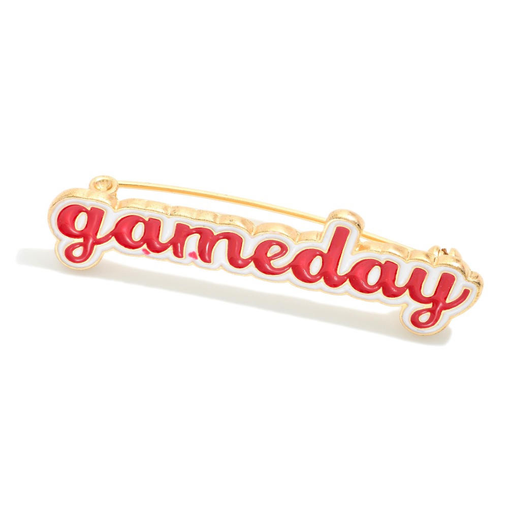 Enamel "Gameday" Broach Pin - Approximately 1.75" W view 2