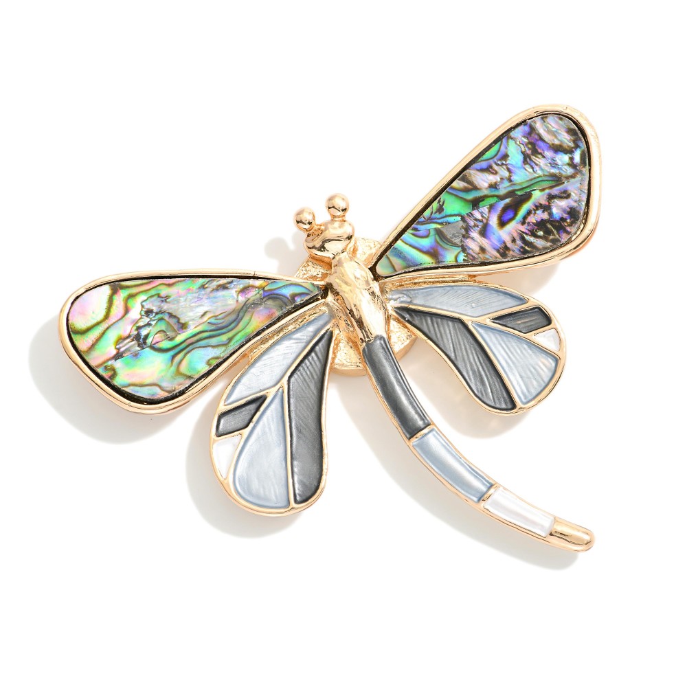 Resin Dragonfly Brooch Pin - Approximately 2" L - Magnetic Pin view 2