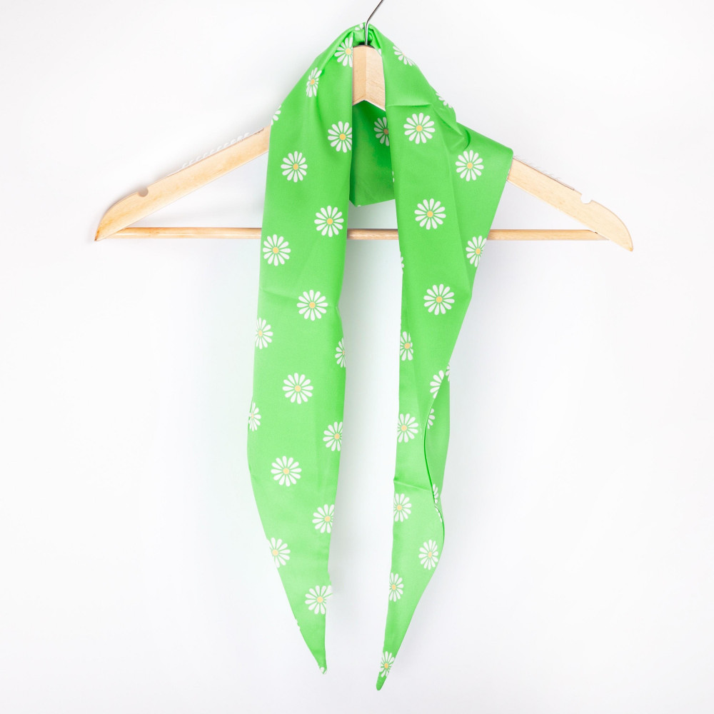 Daisy triangle scarf. 100% polyester. 46" in length. view 4