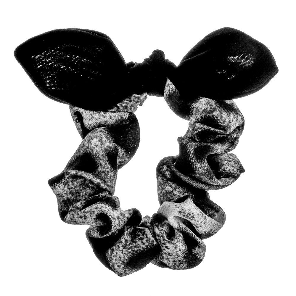 Leopard print bow hair scrunchie. - One size - 100% Polyester view 2