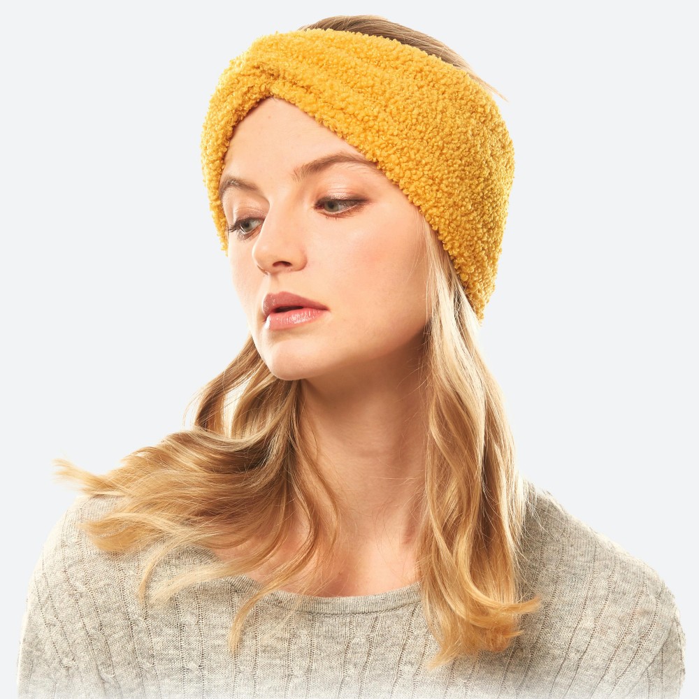 Sherpa Fleece Headwrap. - One size fits most - Approximately 5" in Width - 100% Polyester view 2