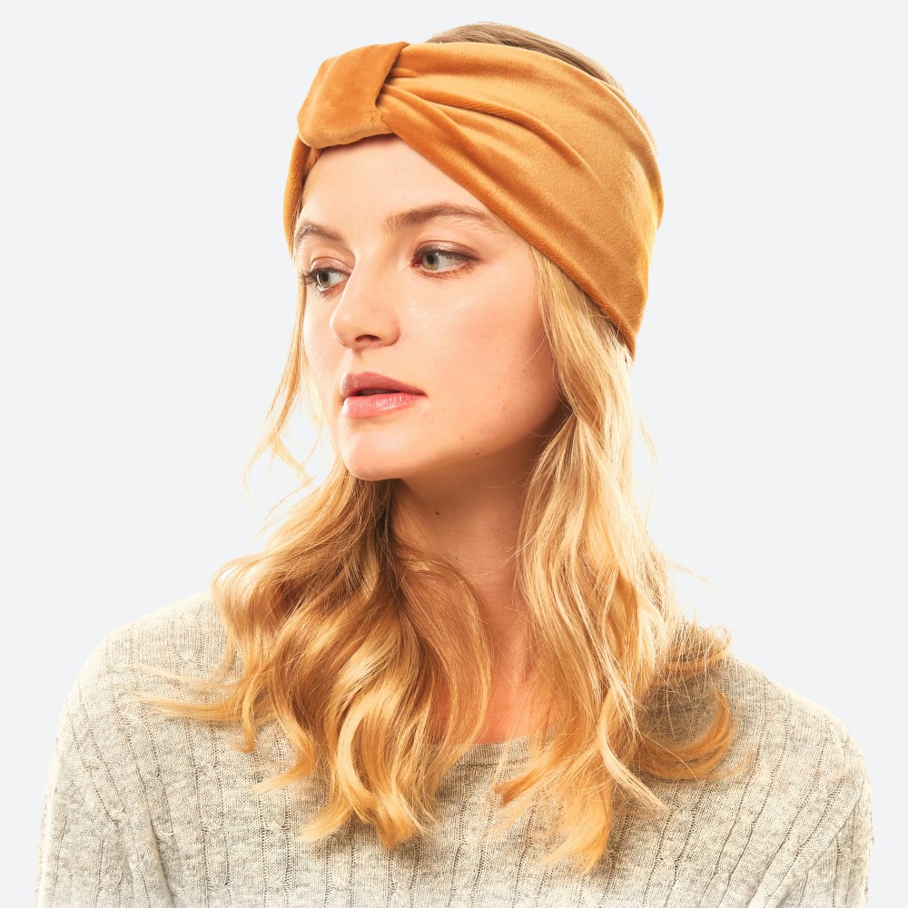 Velour Bow Stretch Headband. - One size fits most - Approximately 5" in Width - 100% Polyester view 2