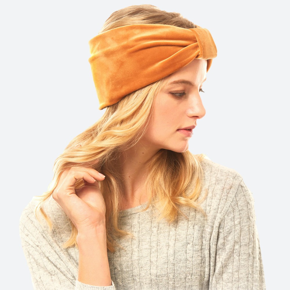 Velour Bow Stretch Headband. - One size fits most - Approximately 5" in Width - 100% Polyester view 4