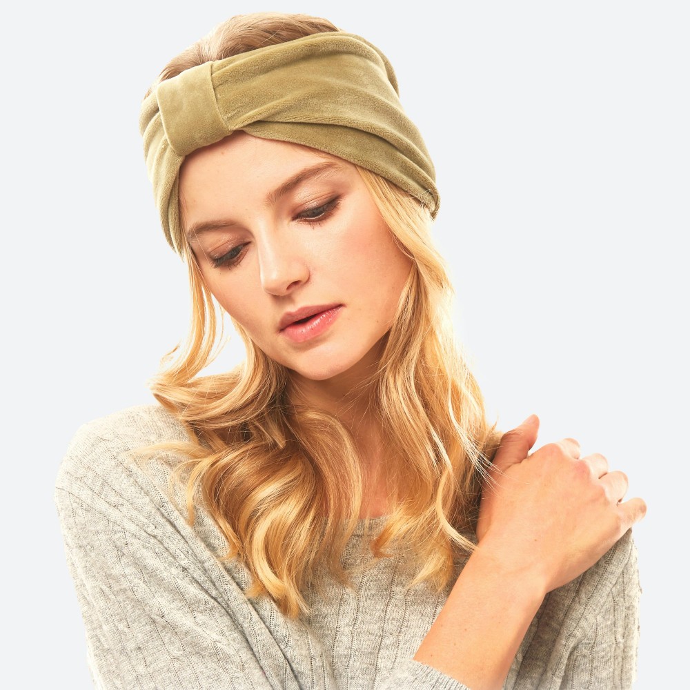 Velour Bow Stretch Headband. - One size fits most - Approximately 5" in Width - 100% Polyester view 2