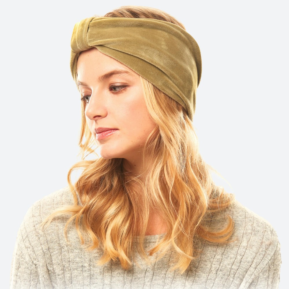Velour Bow Stretch Headband. - One size fits most - Approximately 5" in Width - 100% Polyester view 4