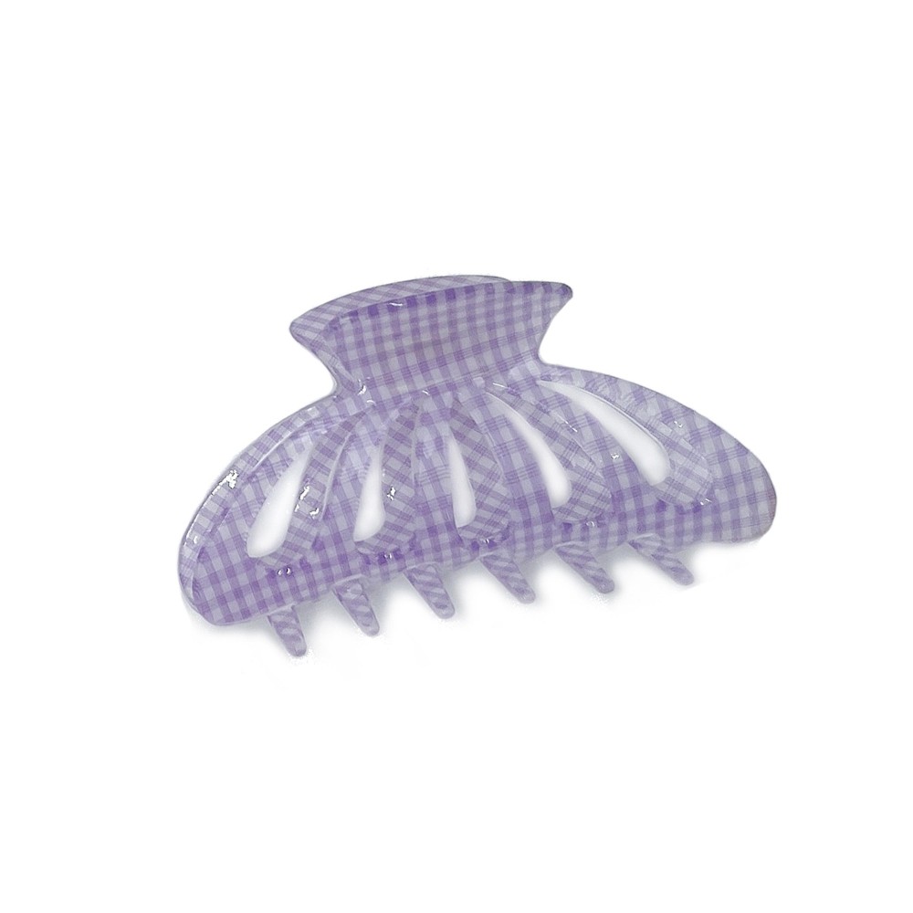 Gingham Print Acrylic Hair Clip - Approximately 4.25" Length view 2