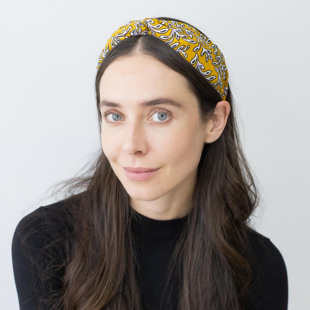 Paisley Print Knotted Headband With Metallic Threading Detail - One Size view 2