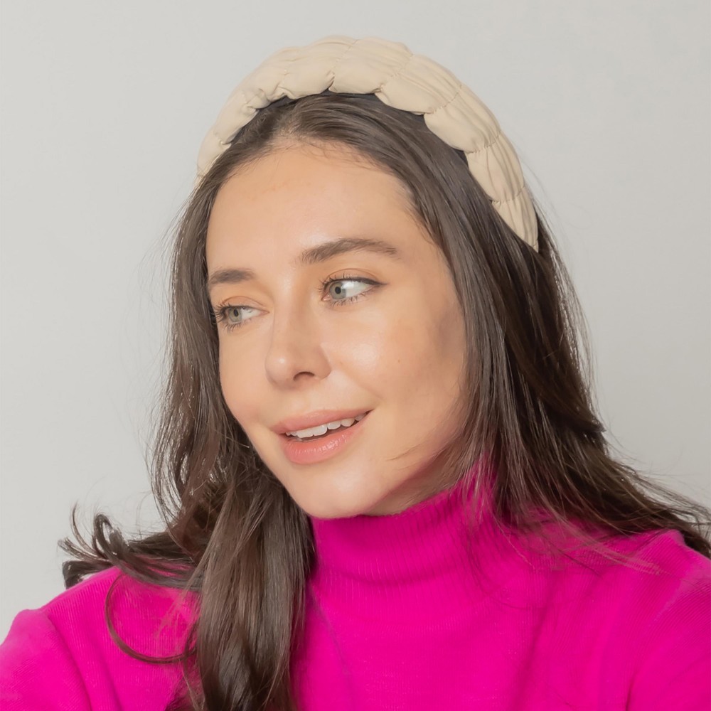 Gathered Puff Headband - One Size - 100% Polyester view 2