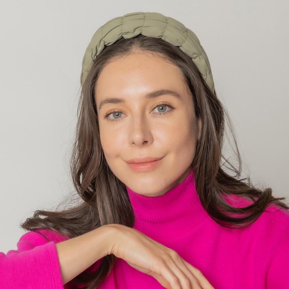 Gathered Puff Headband - One Size - 100% Polyester view 2