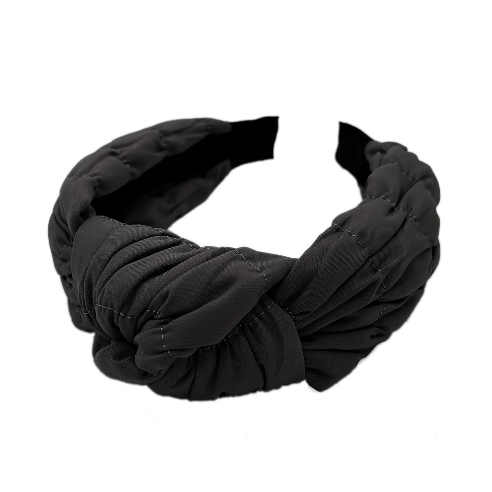 Gathered Puff Headband With Top Knot - One Size - 100% Polyester view 2