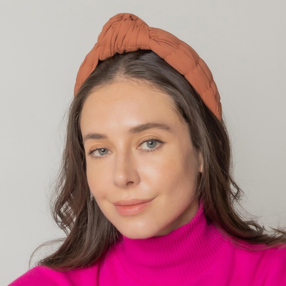 Gathered Puff Headband With Top Knot - One Size - 100% Polyester view 4