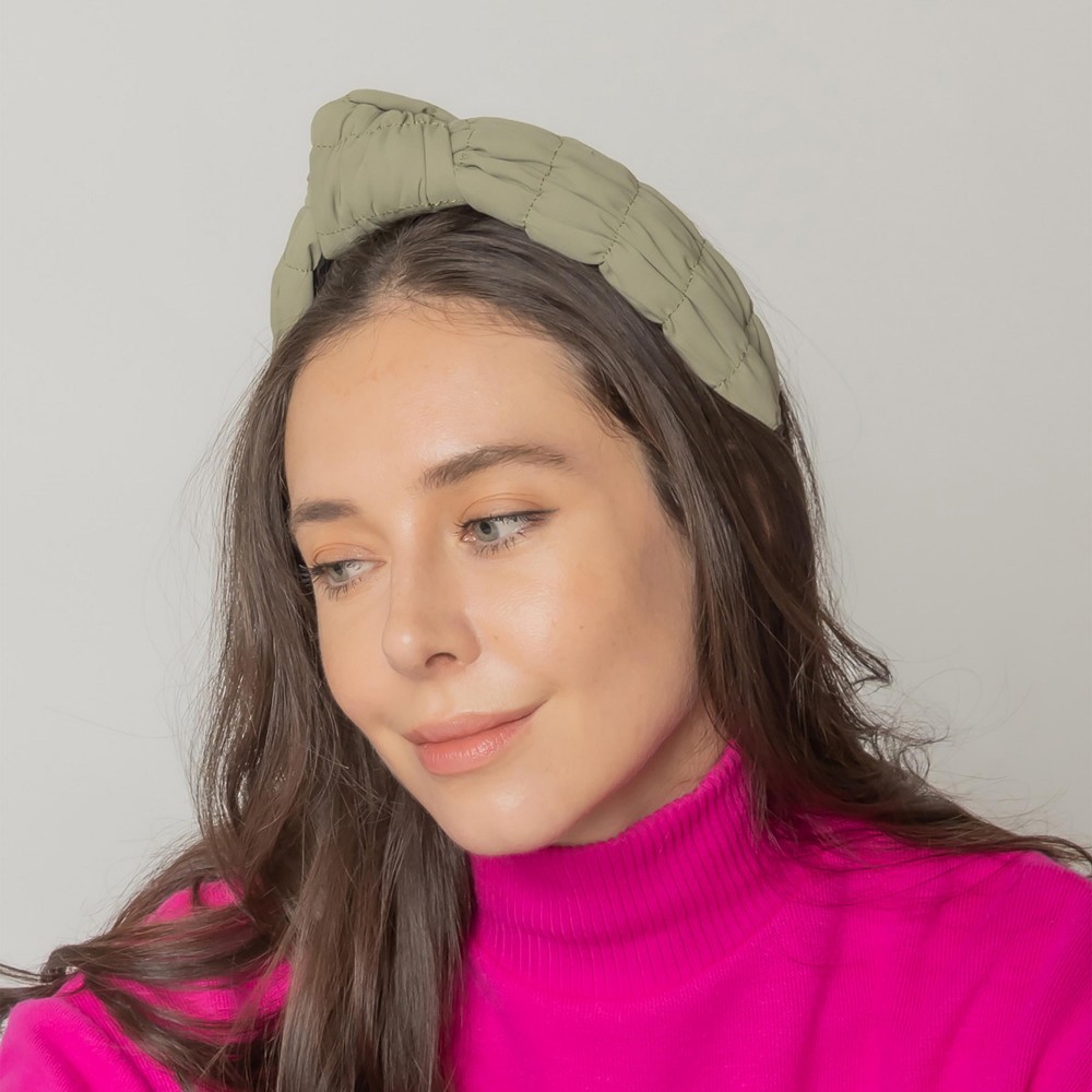 Gathered Puff Headband With Top Knot - One Size - 100% Polyester view 4