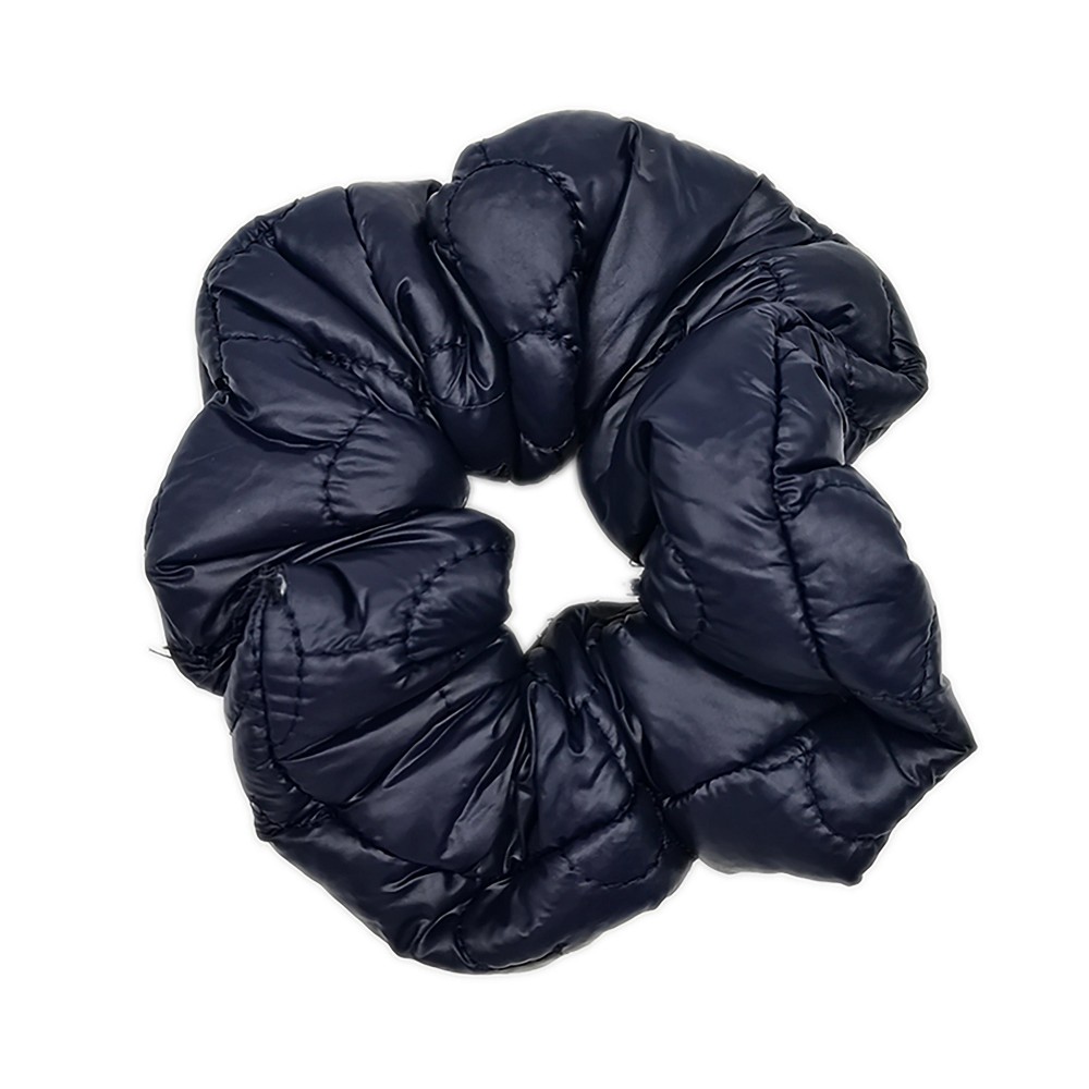 Flower Embroidered Puff Scrunchie - One Size - 100% Polyester view 2
