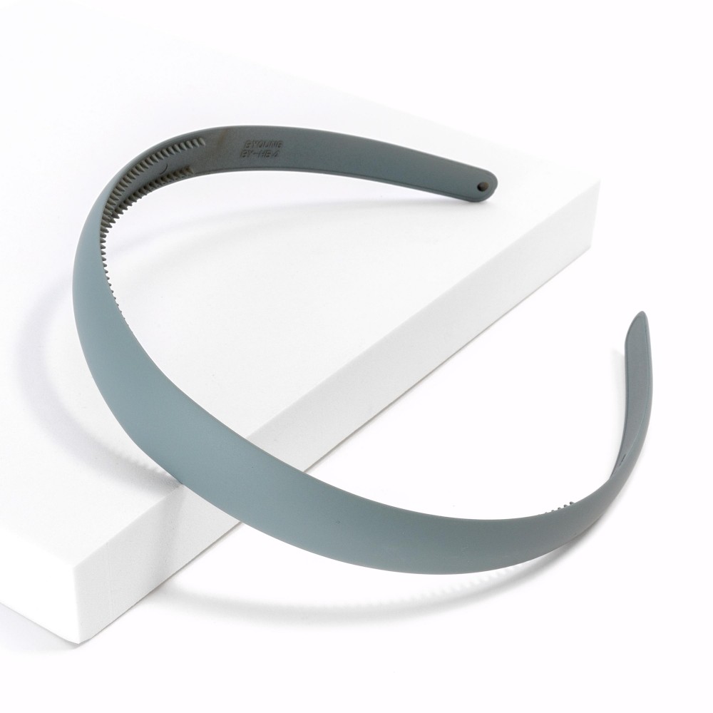 Tapered Coated Acrylic Headband - One Size Fits Most - Flexible Design With Grips To Hold In Place - Made In Korea view 2