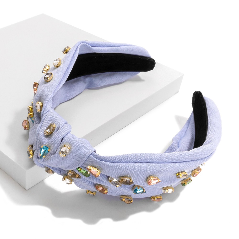 Rhinestone Studded Knotted Headband - One Size Fits Most view 2