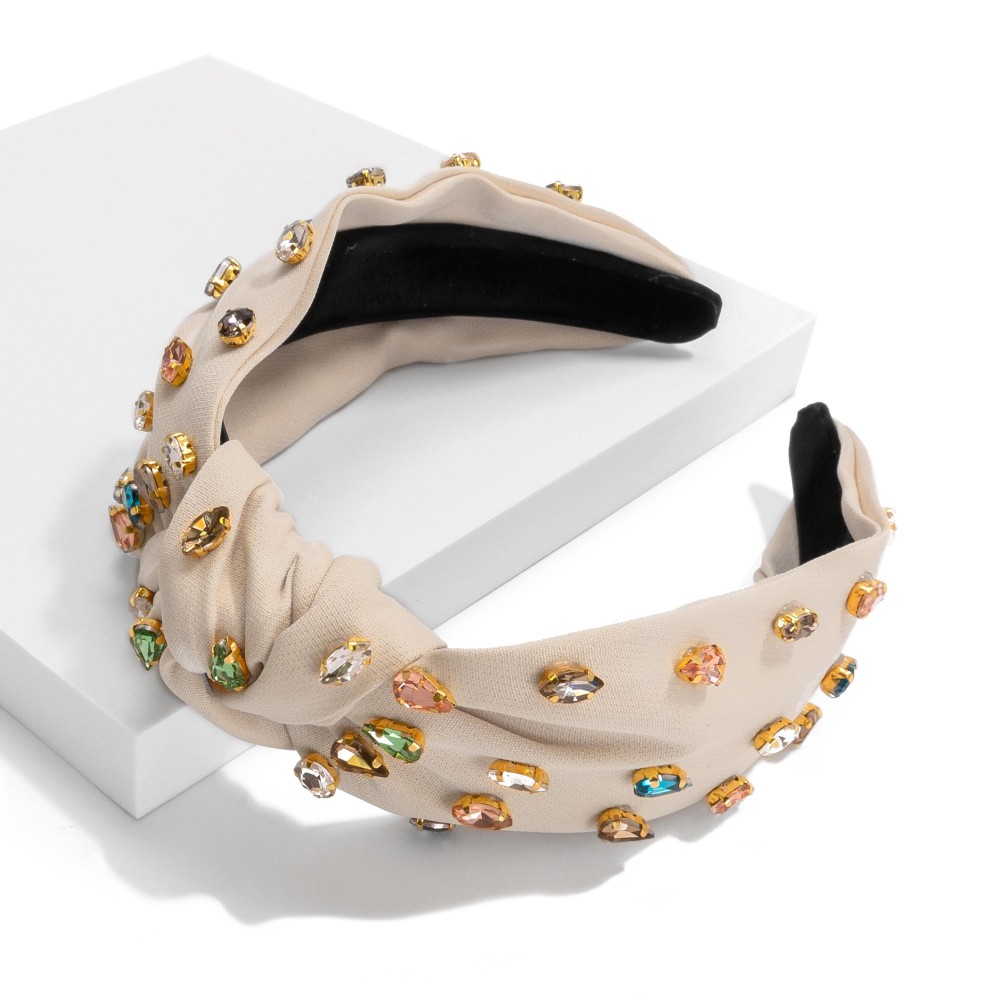 Rhinestone Studded Knotted Headband - One Size Fits Most view 2