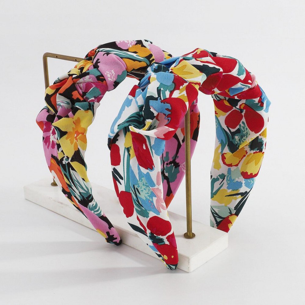 Floral Fabric Braid Headband - One Size Fits Most view 4