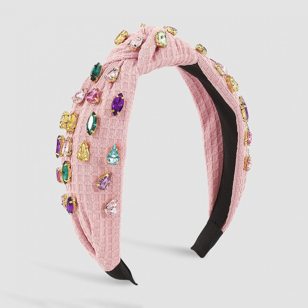 Rhinestone Studded Knotted Headband - One Size Fits Most view 2