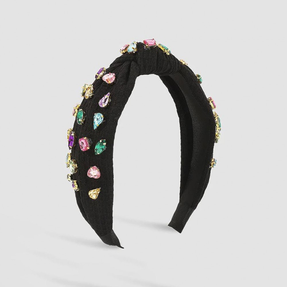Rhinestone Studded Knotted Headband - One Size Fits Most view 2