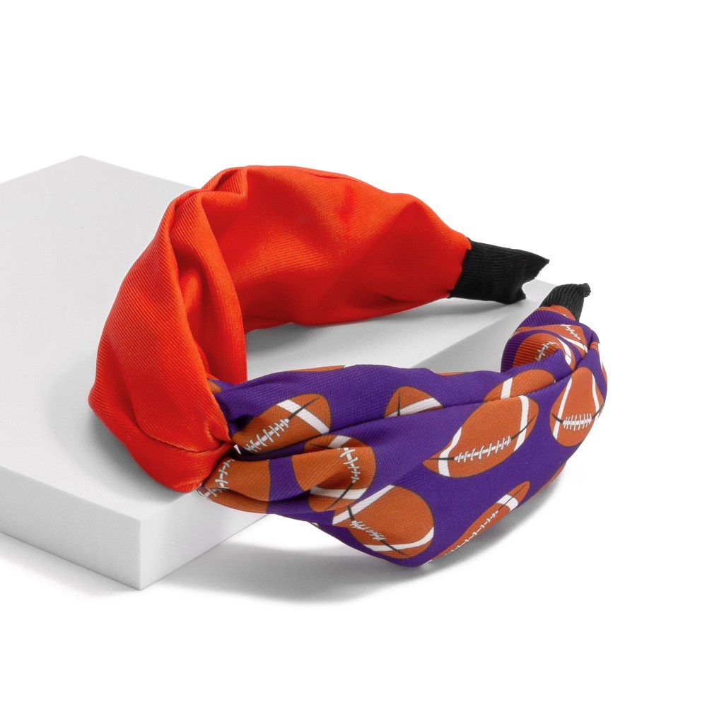 Football Printed Headband With Twist Knot Detail - One Size Fits Most view 2