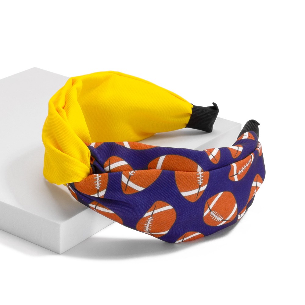 Football Printed Headband With Twist Knot Detail - One Size Fits Most view 2