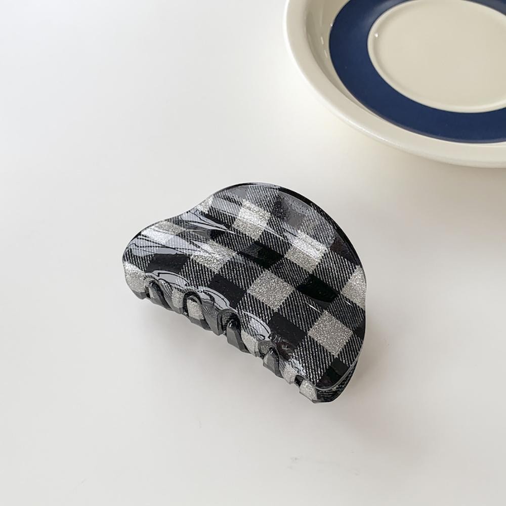Plaid Oblong Hair Claw Clip - Approximately 3"L view 2