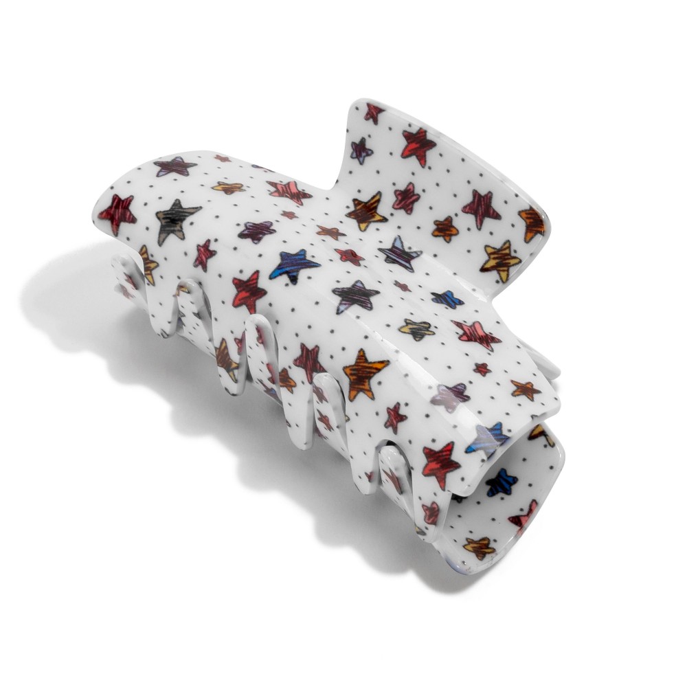 Star Printed Claw Hair Clip - Approximately 3" L view 2
