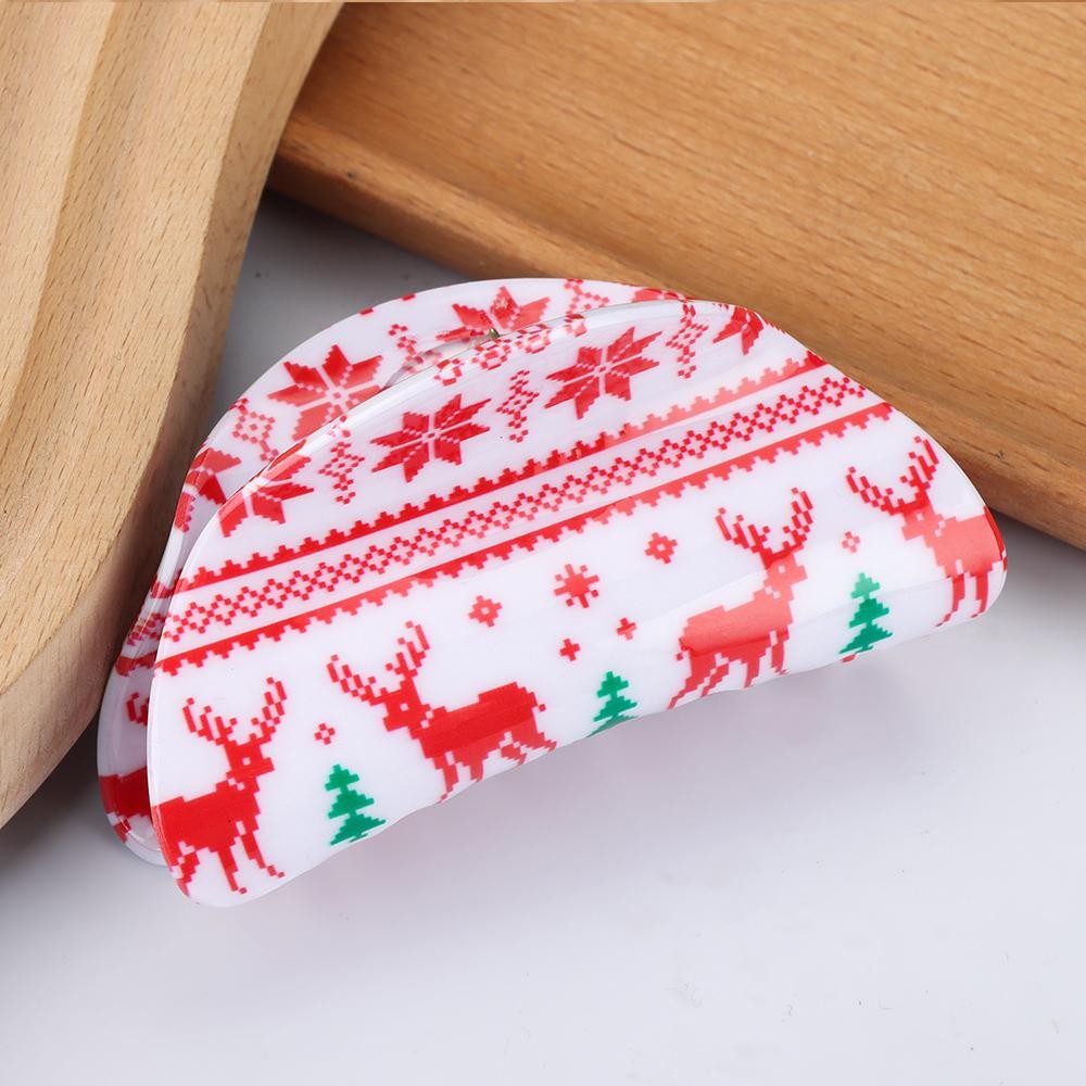 Christmas Printed Hair Claw Clips - Approximately 3-3.25"L view 2