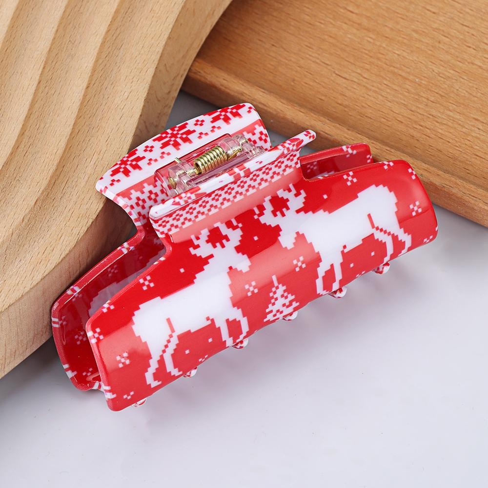 Christmas Printed Hair Claw Clips - Approximately 3-3.25"L view 2