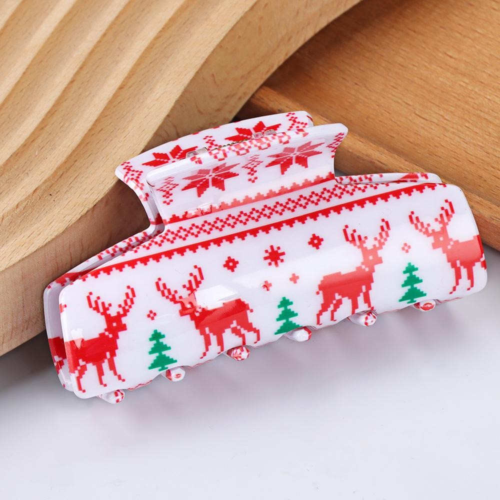 Christmas Printed Hair Claw Clips - Approximately 3-3.25"L view 2