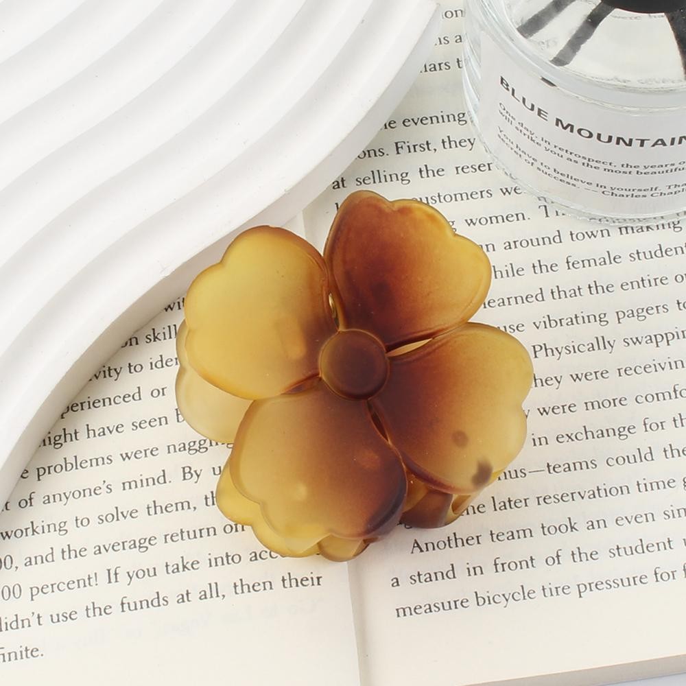 Ombre Frosted Hibiscus Flower Hair Claw Clip - Approximately 2"L view 2