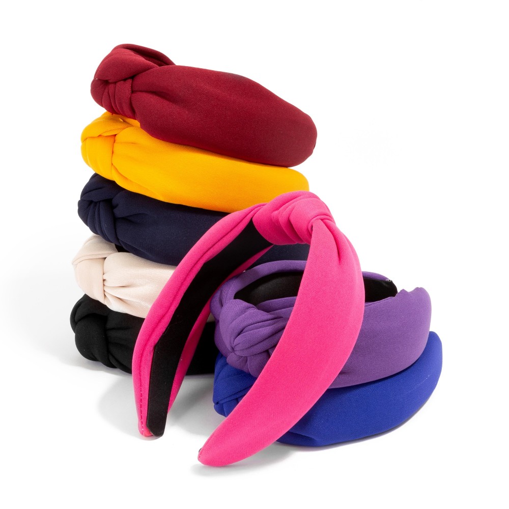 Solid Colored Top Knot Headband - One Size Fits Most view 4
