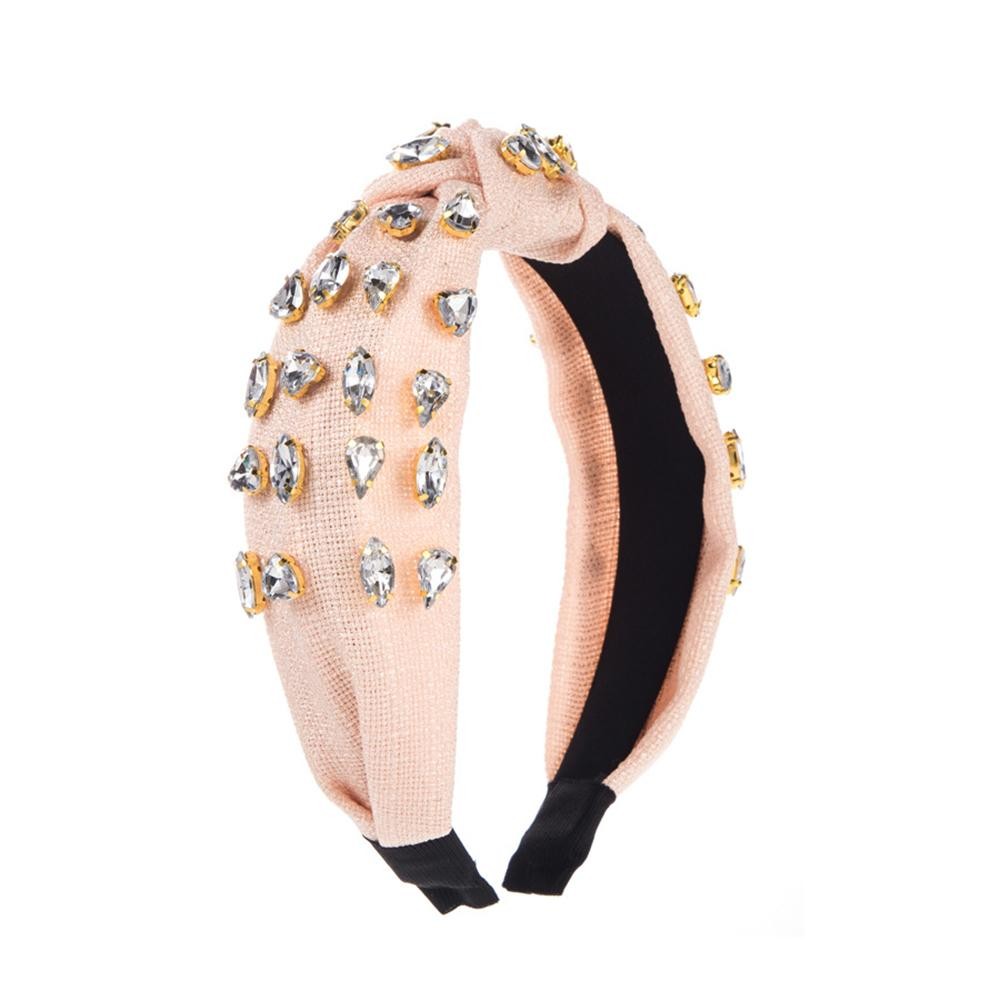 Top Knot Headband With Rhinestone Details - One Size Fits Most view 2