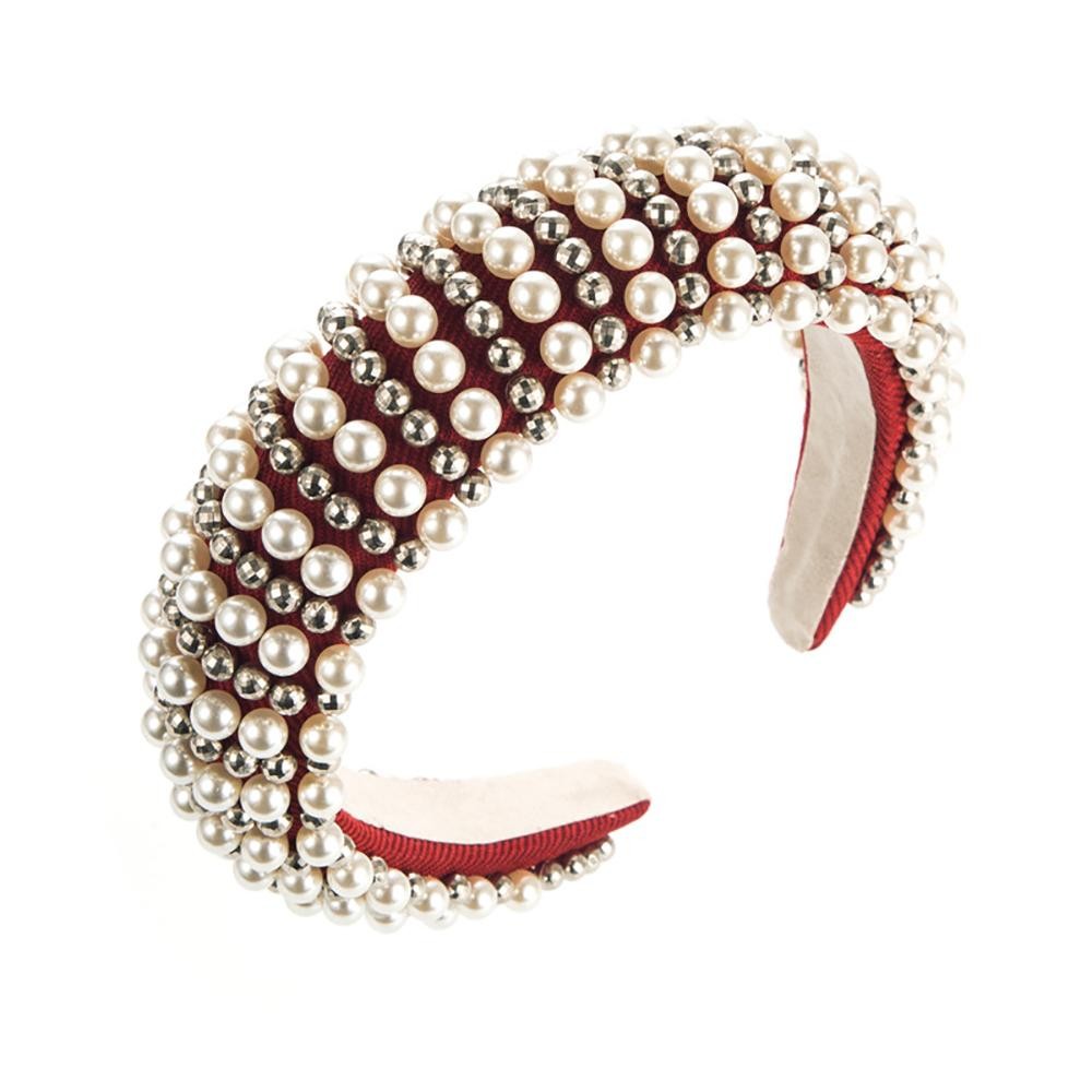 Baroque Pearl Beaded Statement Headband - One Size Fits Most view 2