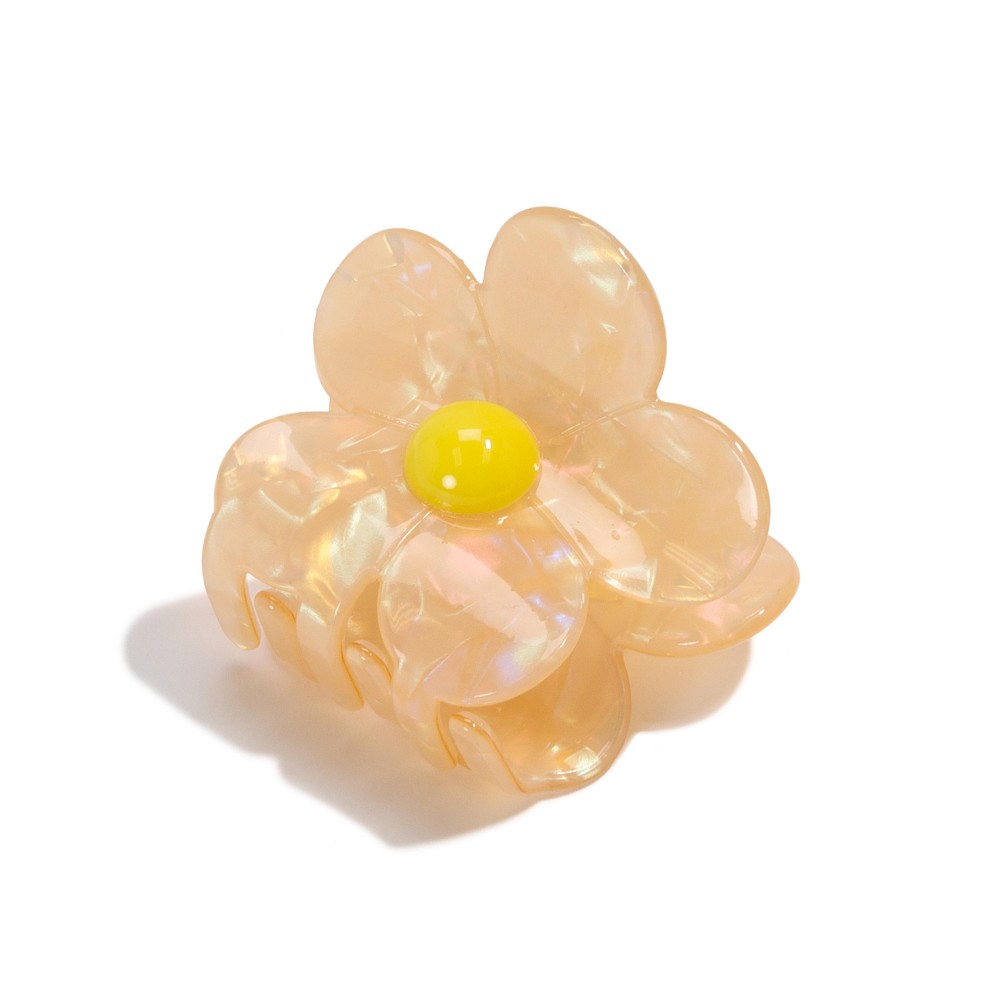 Pearlescent Accented Flower Claw Hair Clip - Claw Clip - Approximately 1.5" L view 2