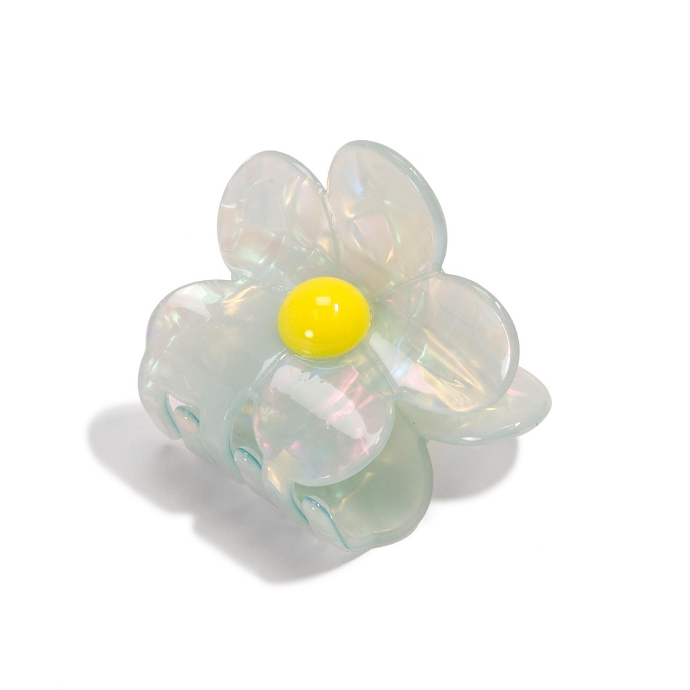 Pearlescent Accented Flower Claw Hair Clip - Claw Clip - Approximately 1.5" L view 2