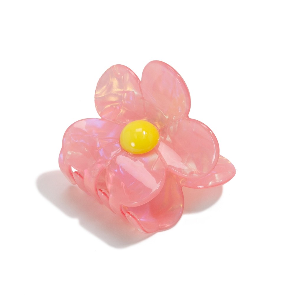 Pearlescent Accented Flower Claw Hair Clip - Claw Clip - Approximately 1.5" L view 2