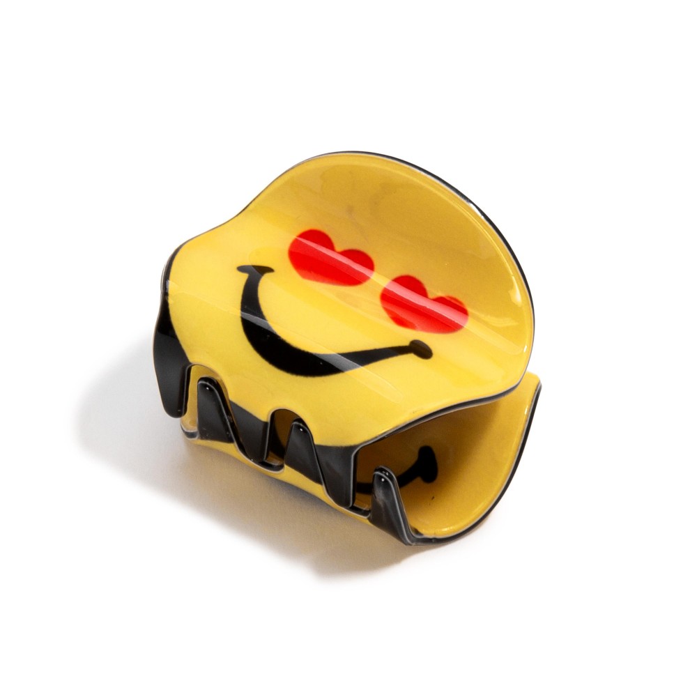 Happy Face Acetate Hair Clip - Approximately 1.5"L view 2